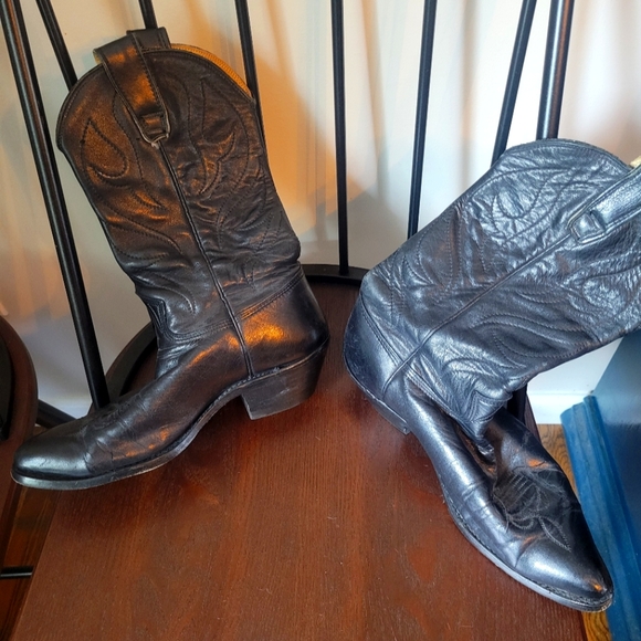 Vintage Leather Cowboy Boots Men's Size 10 - Picture 2 of 5